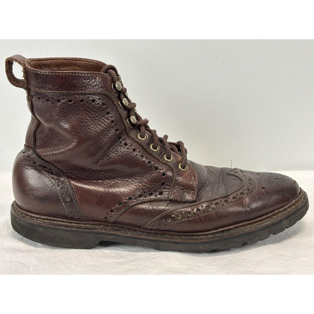 Allen Edmonds 'Long Branch' Brown Wingtip Ankle Boots USA Vibram Size 9 D